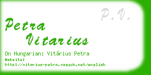 petra vitarius business card